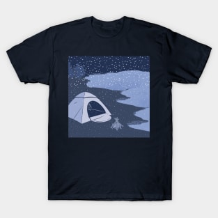 Snowfall on a campsite T-Shirt